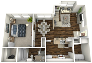 A1 - One Bedroom / One Bath floor plan
