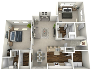 B1 - Two Bedroom / Two Bath floor plan